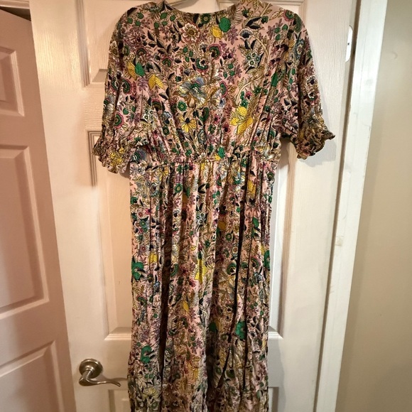 Boden Green and Yellow Floral Midi Dress - Picture 6 of 7